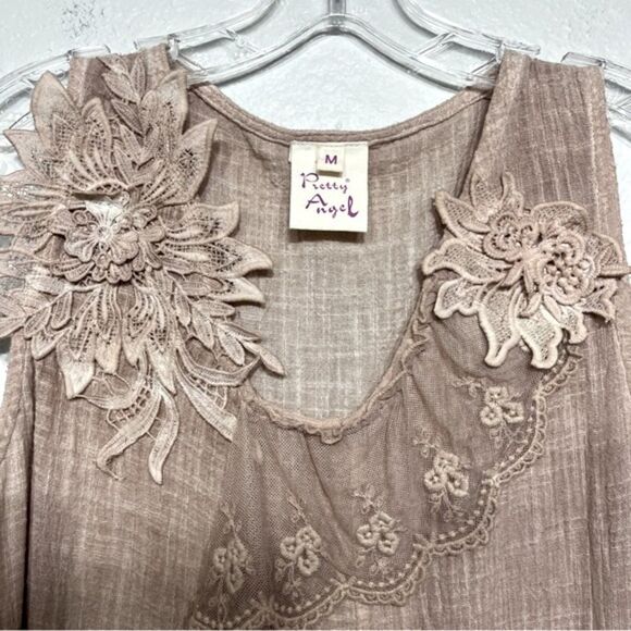 Pretty Angel Tan Sleeveless Asymmetrical Tunic - Picture 3 of 10